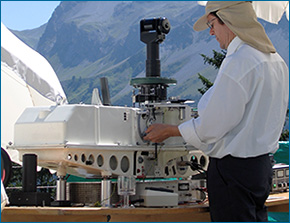 Um espectrofotómetro Dobson terrestre em Arosa, na Suíça