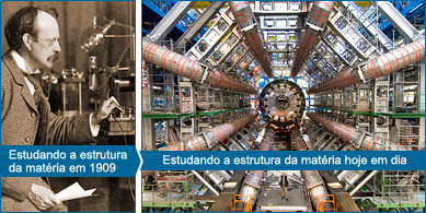 J.J. Thomson no seu laboratório e o LHC (Large Hadron Collider)