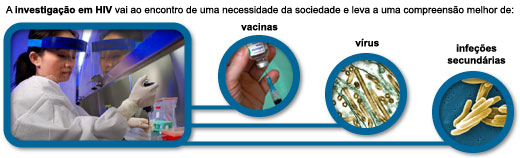 A investigação sobre o HIV atende uma necessidade social e dá origem a uma maior compreensão das vacinas, vírus e infeções secundárias.